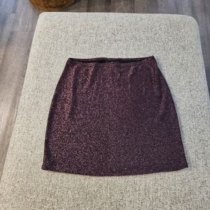 Just Polly Metallic skirt Purple/Black Sz Medium EUC